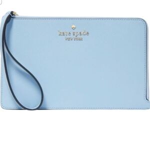 Kate ♠️ Spade Celeste Blue Medium L Zip Wristlet Wallet WLR00134-$139